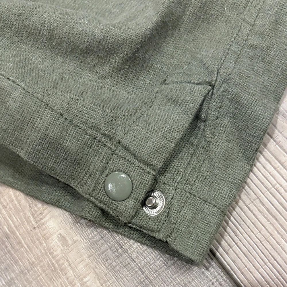 Pilcro Olive Green Linen Blend Elastic Waist Pants EUC Small - Picture 4 of 9